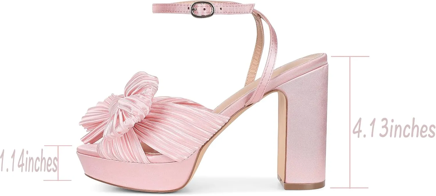 VIMISAOI Womens Heeled Sandals Platform Sandals Women White Sandals Women Dress Sandals for Women Wedding Shoes for Bride