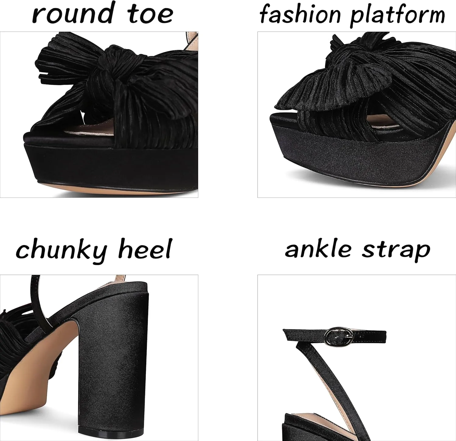 VIMISAOI Womens Heeled Sandals Platform Sandals Women White Sandals Women Dress Sandals for Women Wedding Shoes for Bride