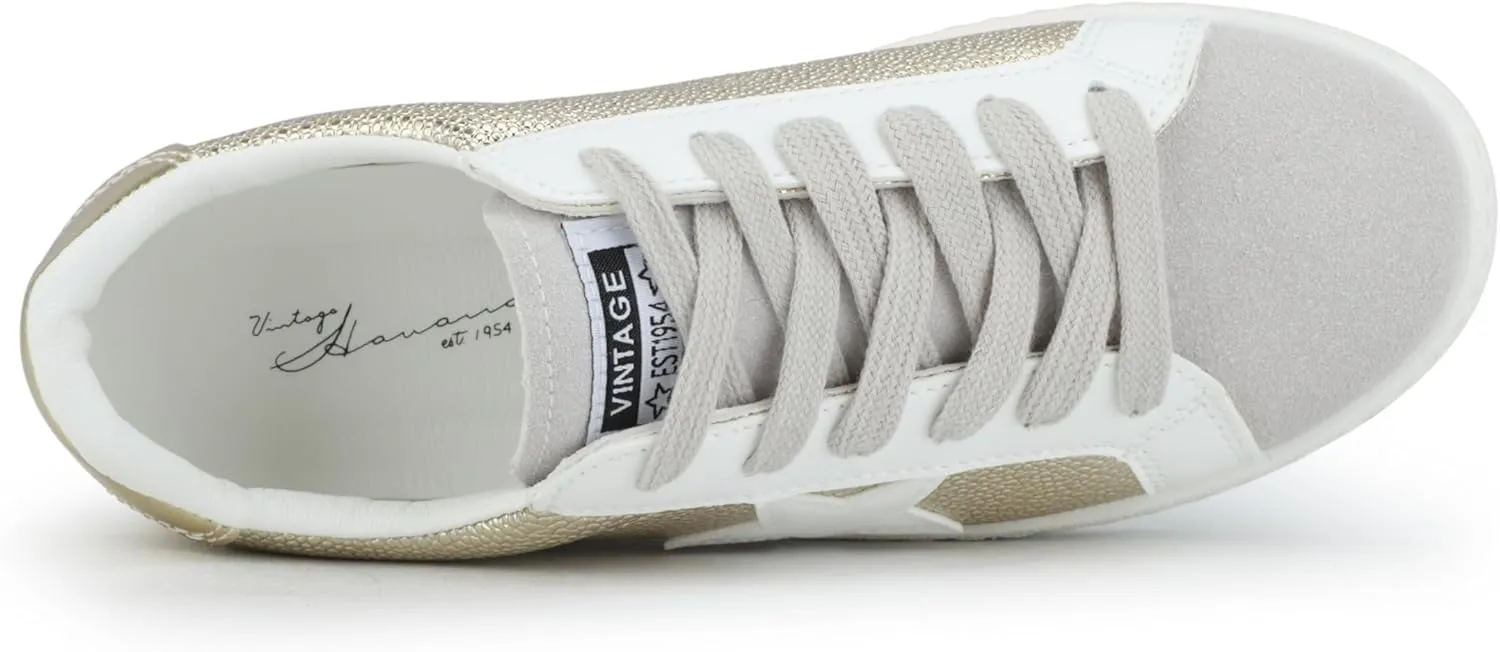 VINTAGE HAVANA Women’s Fashion Sneakers | Casual Lace up Low Top Tennis Shoes | Cute Trendy Dressy Sneakers