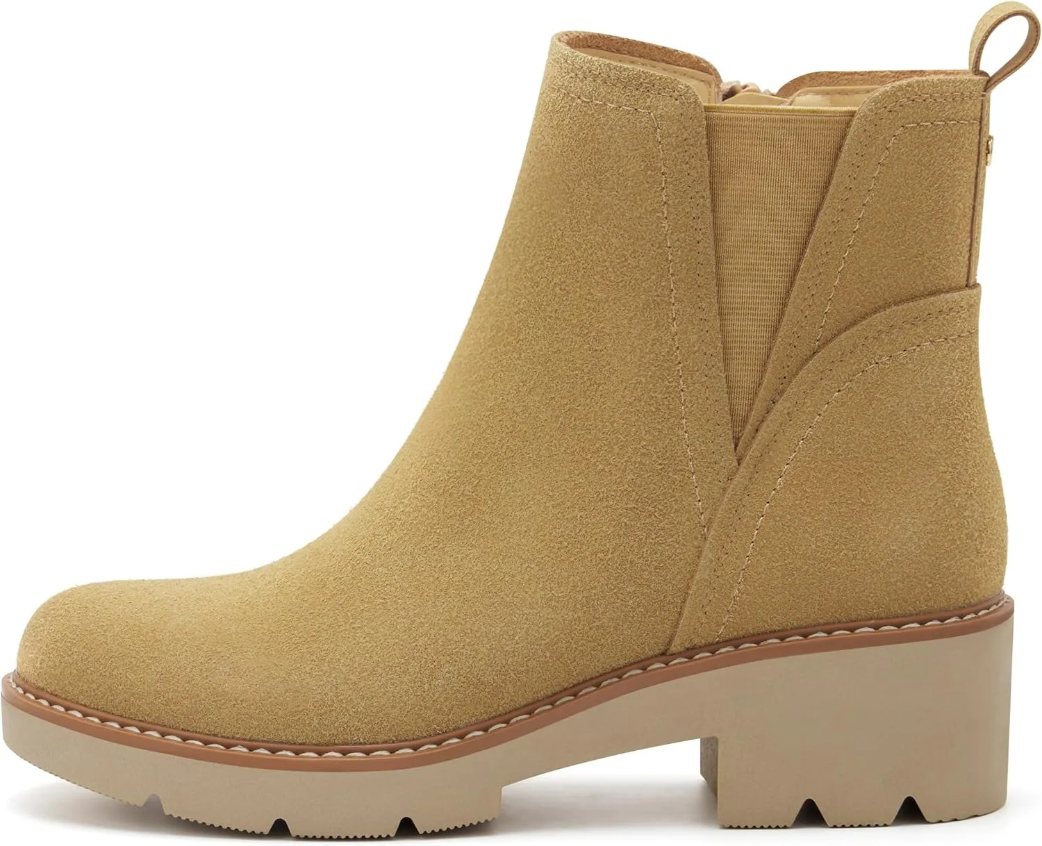 vodvob Women's Ankle Boots Water Repellent Fashion Lug Sole Elastic with Side Zipper Chelsea Boots Slip On Fall Booties