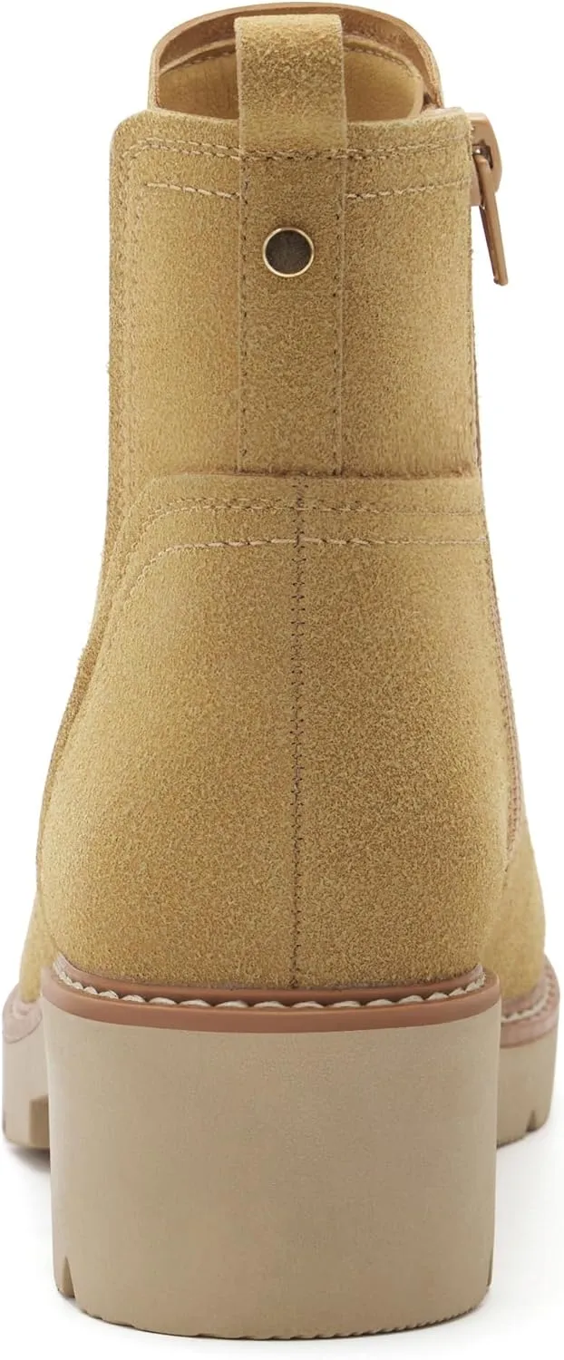 vodvob Women's Ankle Boots Water Repellent Fashion Lug Sole Elastic with Side Zipper Chelsea Boots Slip On Fall Booties
