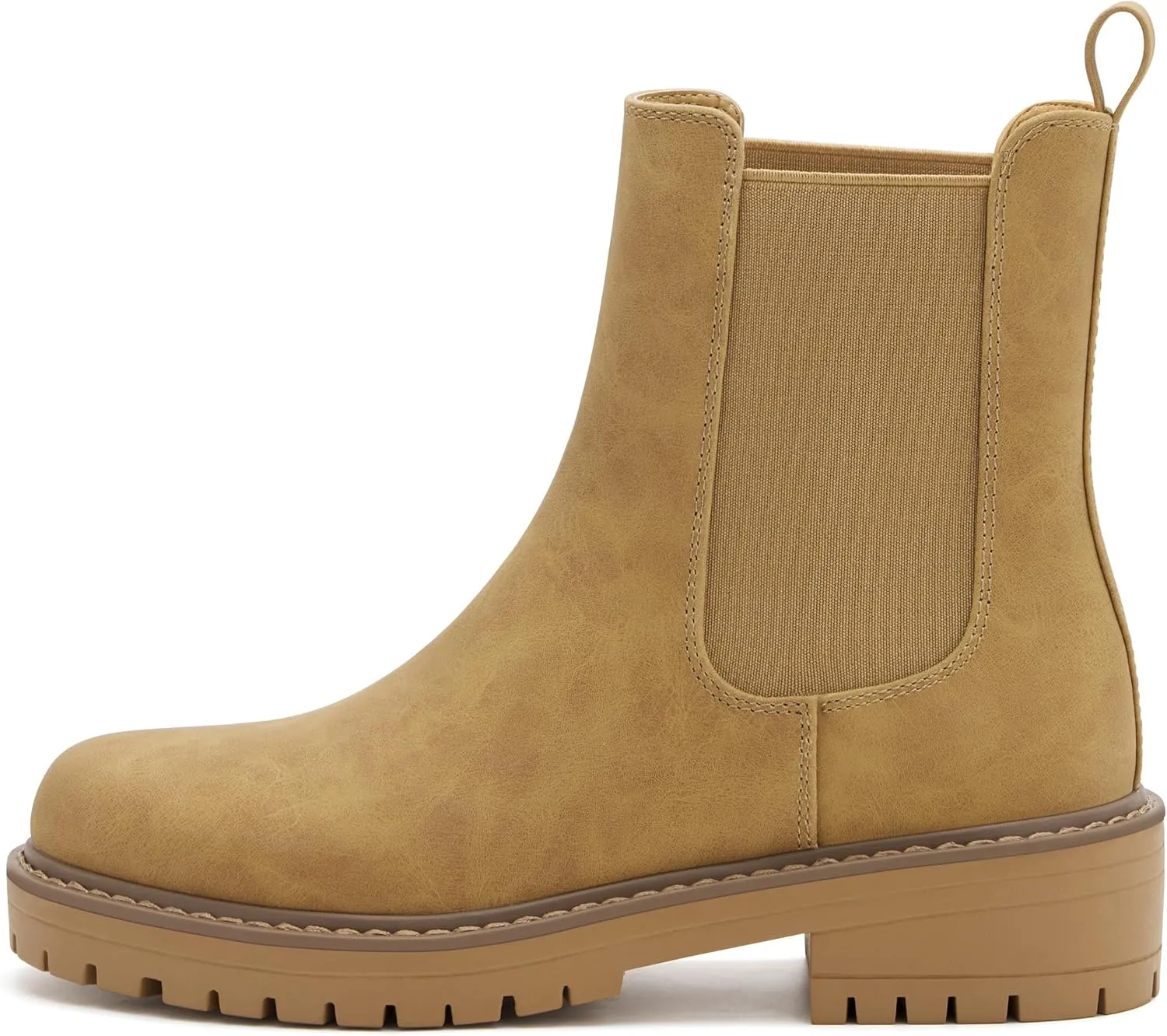 vodvob Women's Chelsea Boots Fashion Slip On Ankle Booties Casual Elastic Chunky Block Booties