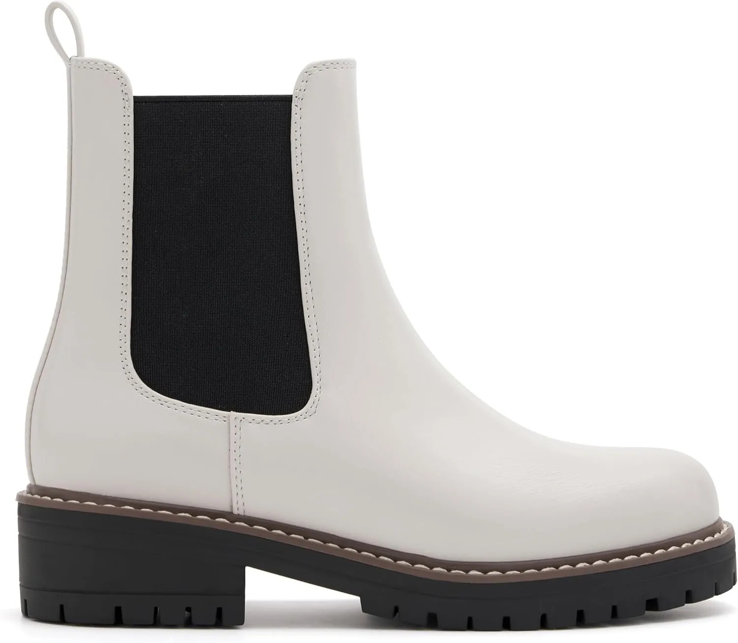 vodvob Women's Chelsea Boots Fashion Slip On Ankle Booties Casual Elastic Chunky Block Booties
