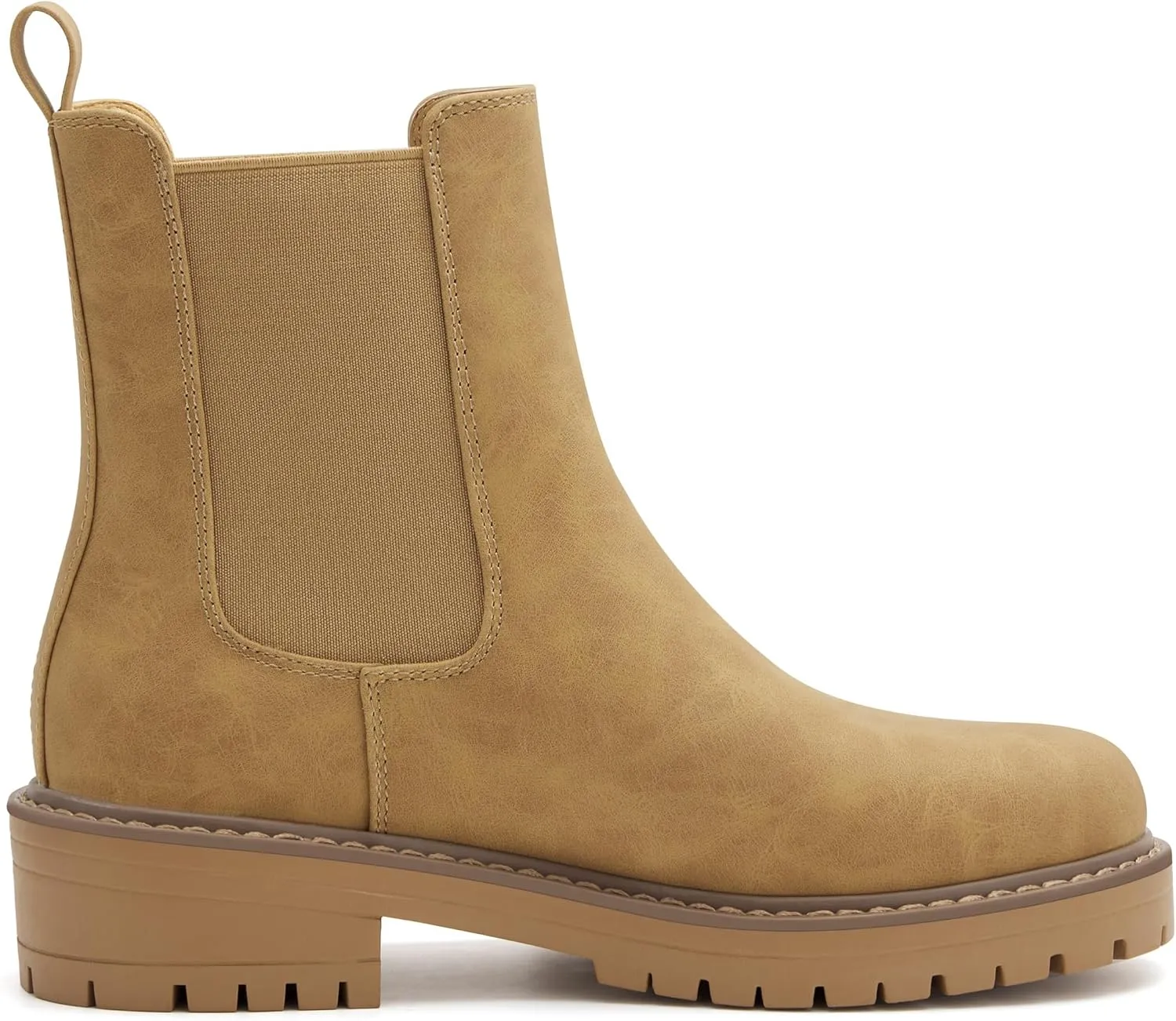 vodvob Women's Chelsea Boots Fashion Slip On Ankle Booties Casual Elastic Chunky Block Booties
