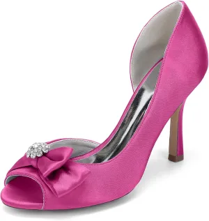 Wedding Bridal Shoes Heels Women Bridal Open Toe Stiletto High Heels Women's Heeled Sandals for Prom, Party, Daily 9.5Cm