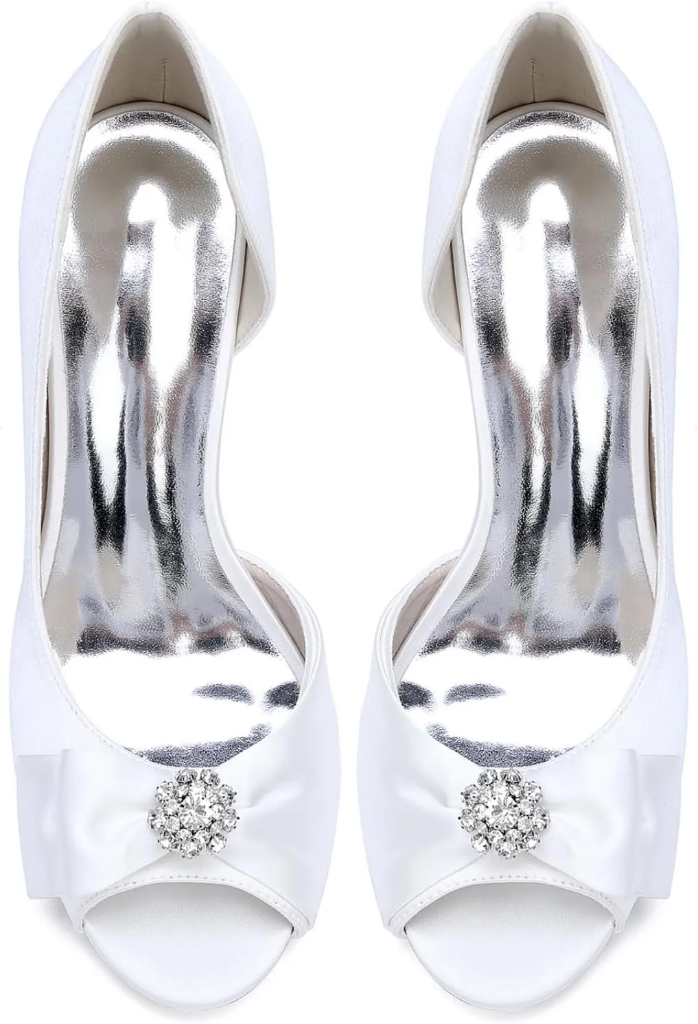 Wedding Bridal Shoes Heels Women Bridal Open Toe Stiletto High Heels Women's Heeled Sandals for Prom, Party, Daily 9.5Cm