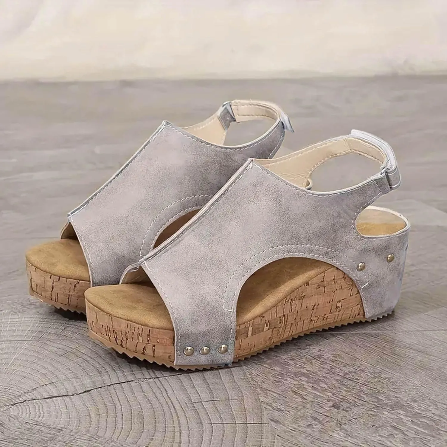Wedge Sandals for Women Dressy Summer 2025, Women Espadrilles Wedges Ankle Strap Open Toe Sandals Wedge Platform Sandals Ladies Slip on Sandals Casual Low Heels Sandals