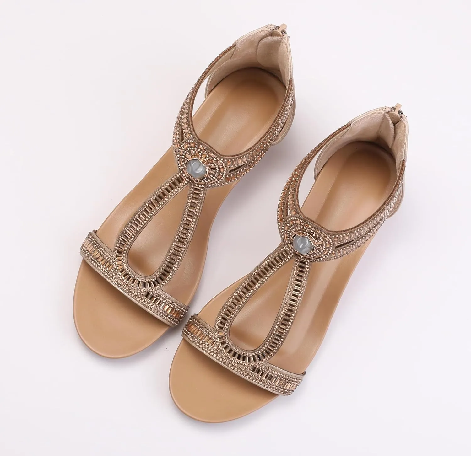 Wedge Sandals for Women Summer Open Toe Fashion Dress Shoes Sparkly Rhinestone Casual Ankle Strap Platform for Walking Beach Vacation Comfortable Dressy Sandals