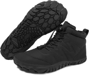 Winter Snow Boots for Women Men Hike Barefoot Shoes Minimalist Winter Snow Boots Zero Drop & Wide Toe Box & Waterproof Fur Lining Snow Booties Warm Hike Shoes