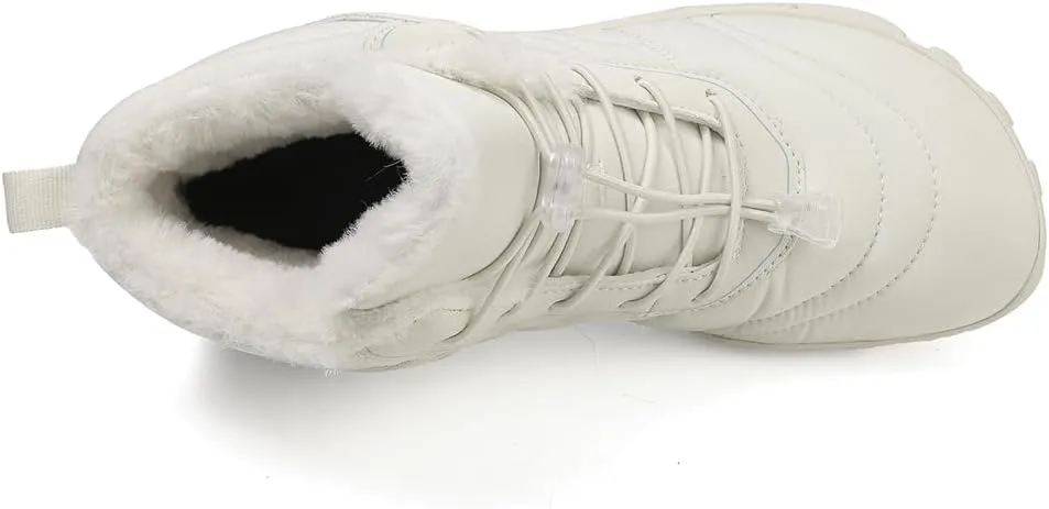 Winter Snow Boots for Women Men Hike Barefoot Shoes Minimalist Winter Snow Boots Zero Drop & Wide Toe Box & Waterproof Fur Lining Snow Booties Warm Hike Shoes