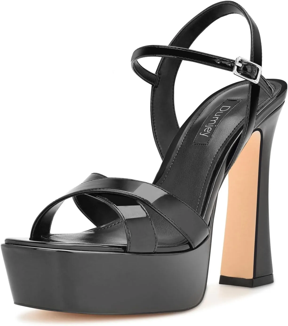 Women High Heel Platform Sandals with Ankle Strap Open Toe Spool Chunky Heels Prom Party Dress with Buckle