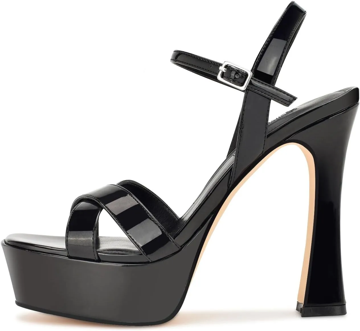 Women High Heel Platform Sandals with Ankle Strap Open Toe Spool Chunky Heels Prom Party Dress with Buckle