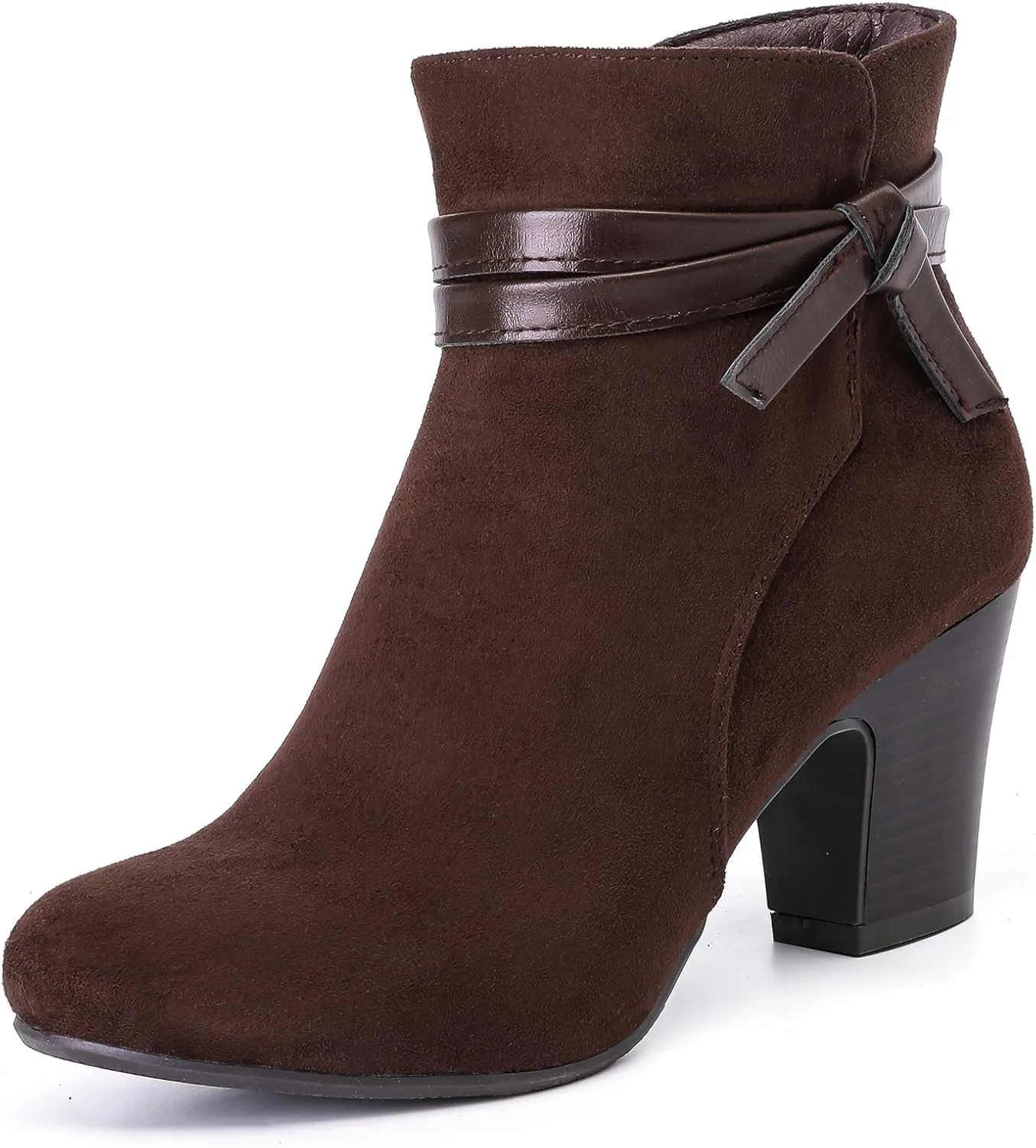 Women's Ankle Boots Casual Fashion Ladies Booties Comfortable Low Mid Chunky Heel Round Closed Toe for Winter Fall Women.