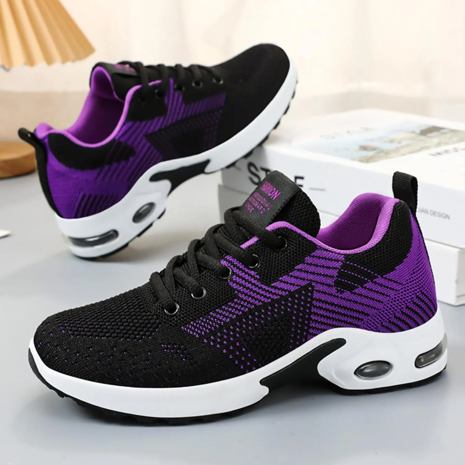 Women's Casual Sneakers – Lightweight, Breathable Non-Slip Walking Shoes for Work, Nursing, Running, and Everyday Use