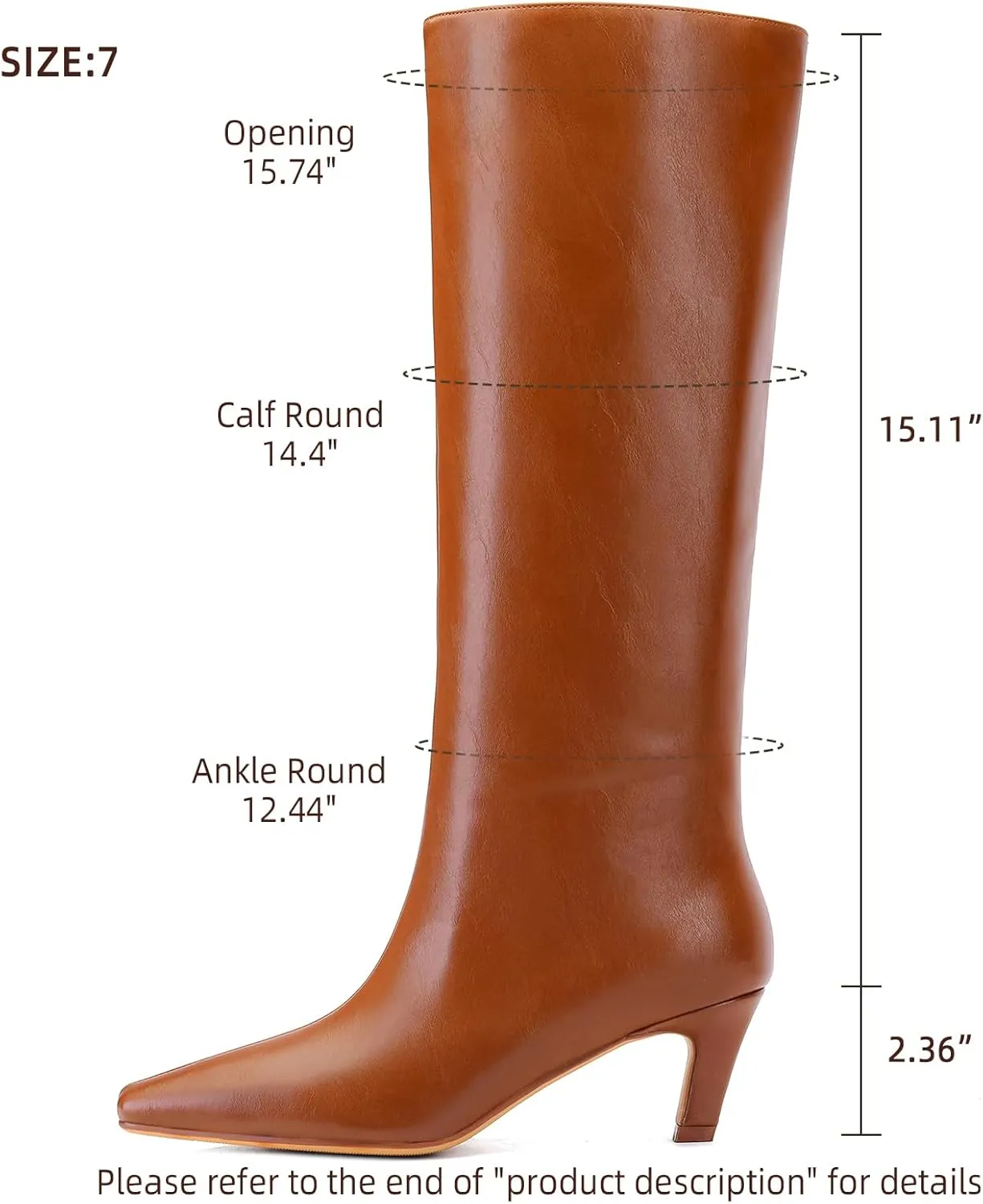 Women's Crocodile Knee Boots Square Toe Kitten Heel Slip On Wide Leg Boots Summer Breathable Suitable For Party Date Work