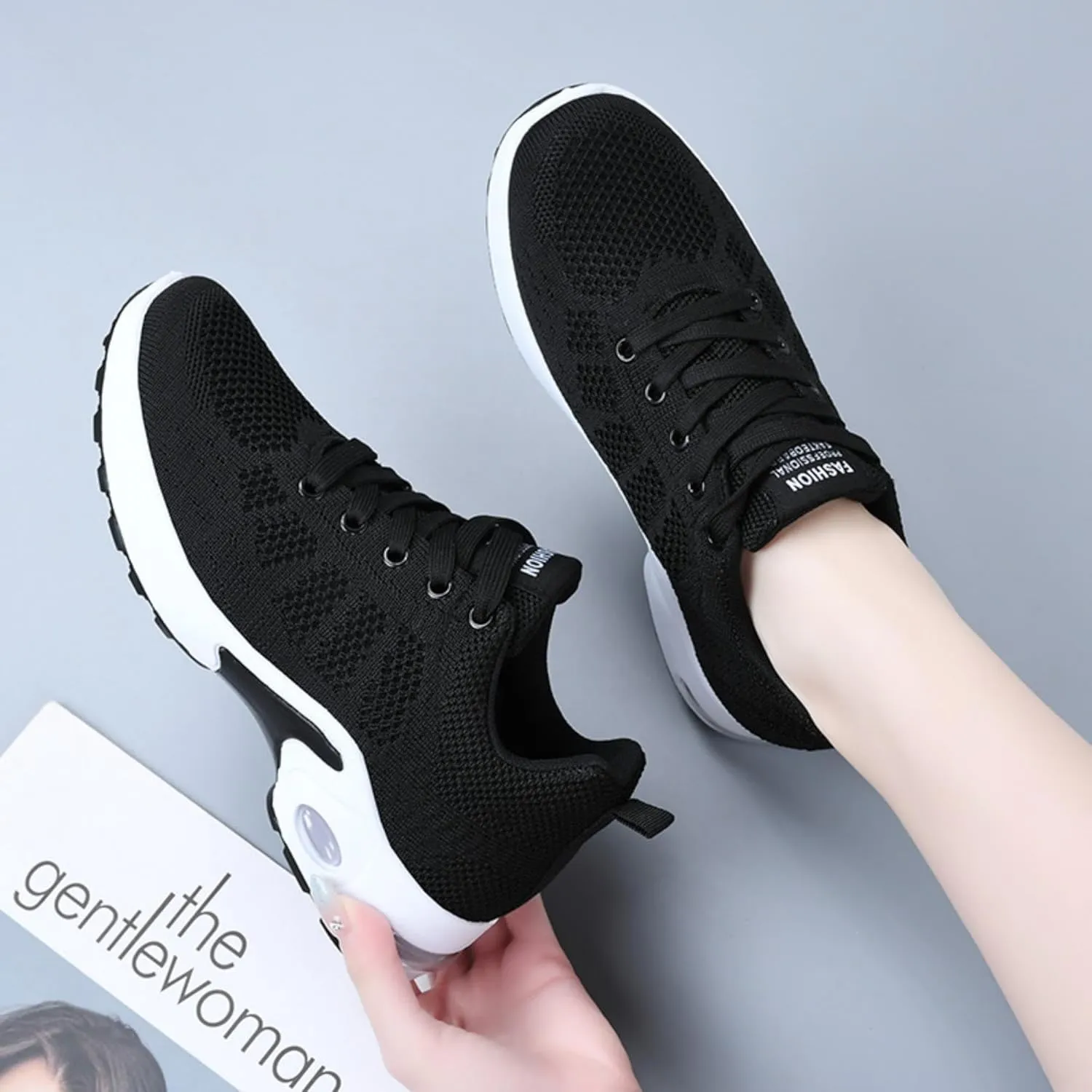 Women's Cushion Sneakers-Breathable, Non-Slip Walking Shoes with Shock-Absorbing Comfort,Lightweight Shock for Outdoor