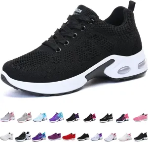 Women's Cushion Sneakers-Breathable, Non-Slip Walking Shoes with Shock-Absorbing Comfort,Lightweight Shock for Outdoor