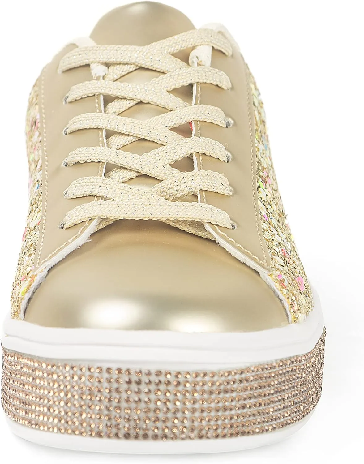 Womens Glitter Wedding Sneakers Neon Dressy Sequin Sparkly Sneakers Rhinestone Bling Bridal Shoes Shiny Tennis Shoes
