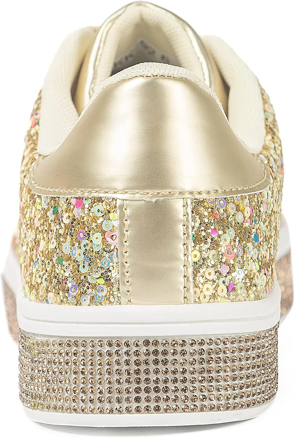 Womens Glitter Wedding Sneakers Neon Dressy Sequin Sparkly Sneakers Rhinestone Bling Bridal Shoes Shiny Tennis Shoes