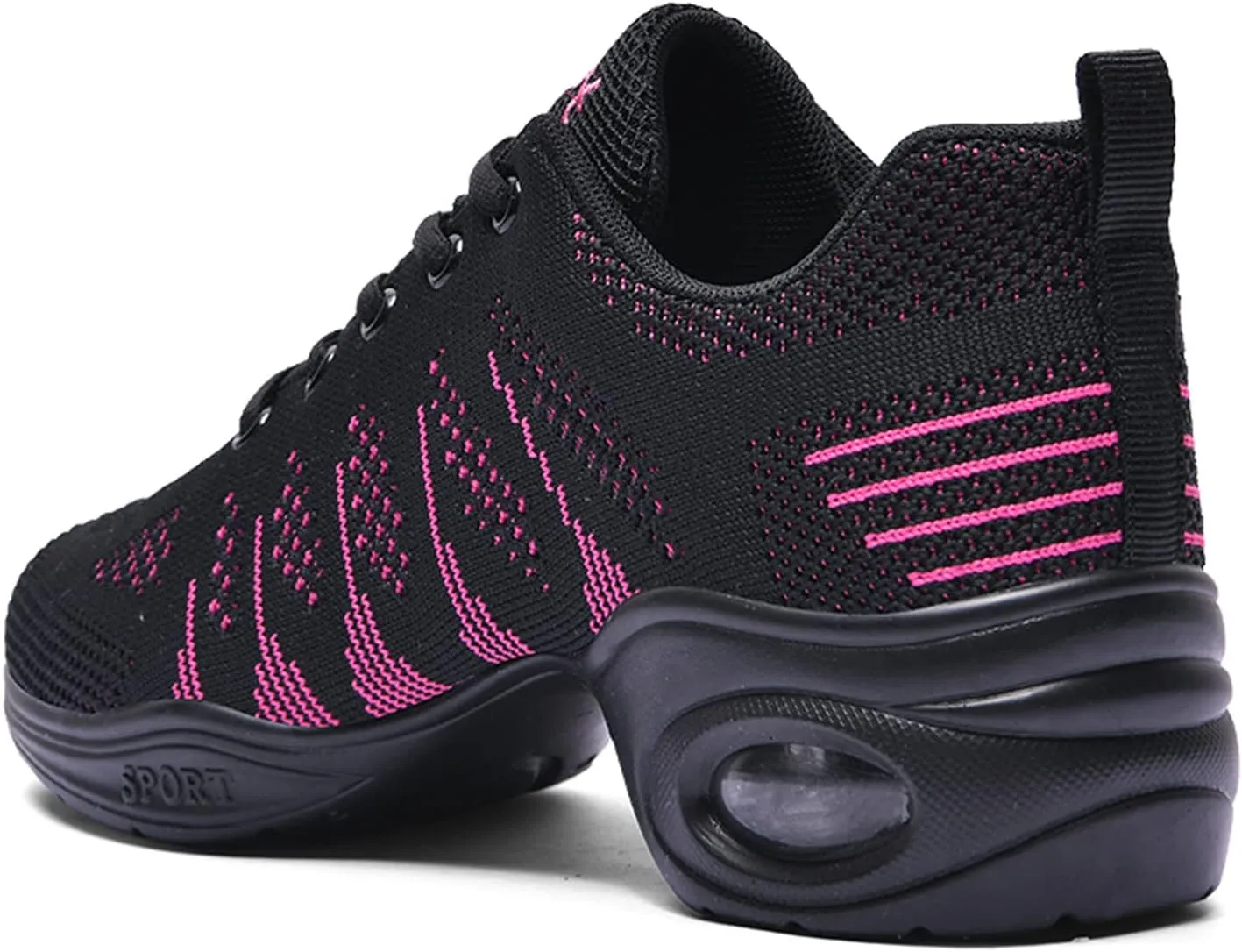 Women's Jazz Shoes Lace-up Sneakers - Breathable Air Cushion Lady Split Sole Athletic Walking Dance Shoes Platform