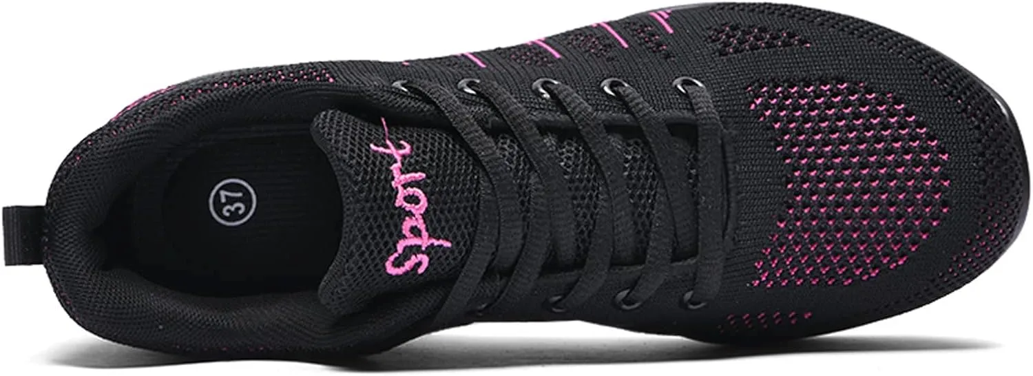 Women's Jazz Shoes Lace-up Sneakers - Breathable Air Cushion Lady Split Sole Athletic Walking Dance Shoes Platform
