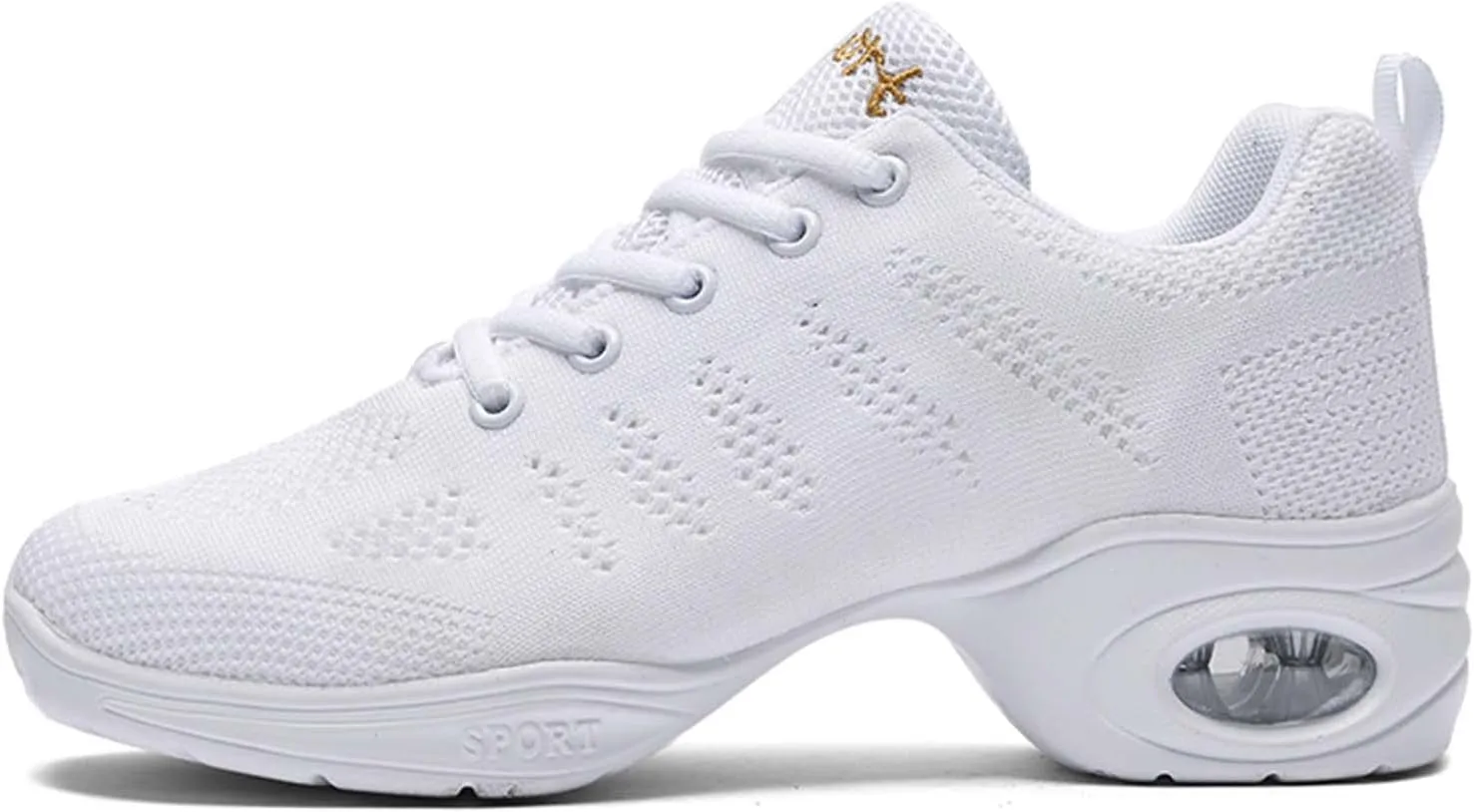 Women's Jazz Shoes Split Sole Dance Sneakers Lace Up Zumba Modern Shoes