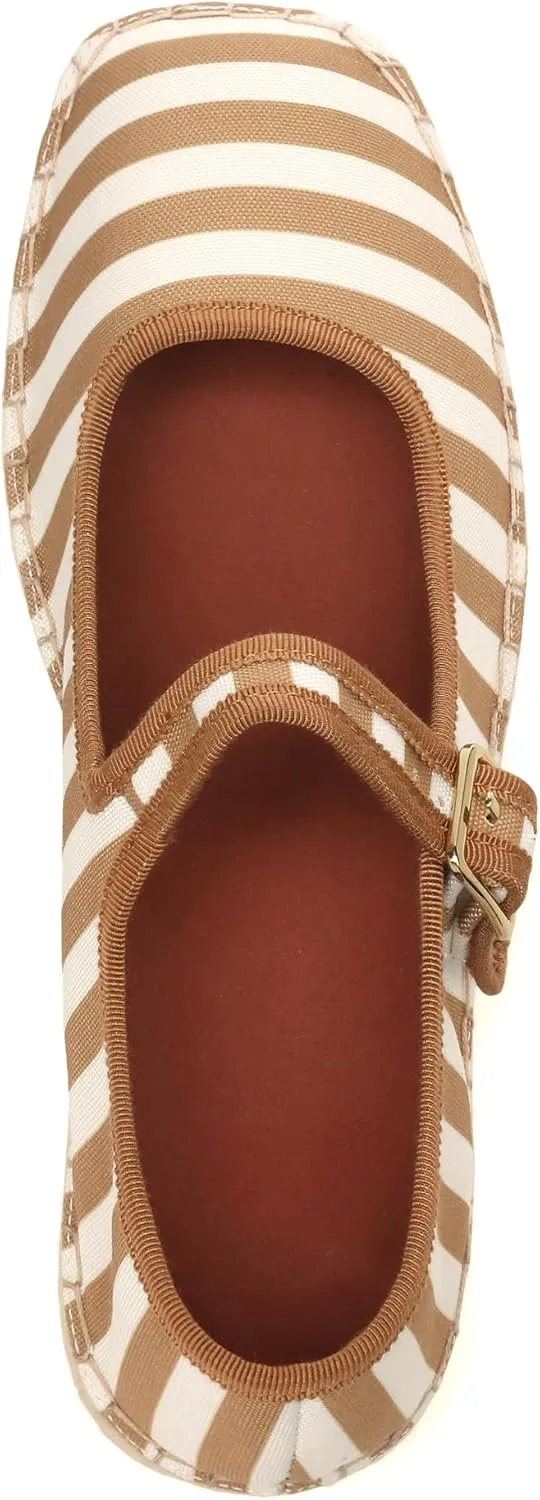 Women's Mary Jane Woven Espadrilles Ballet Flats for Women Outsole Canvas Summer Ballerina Flats.