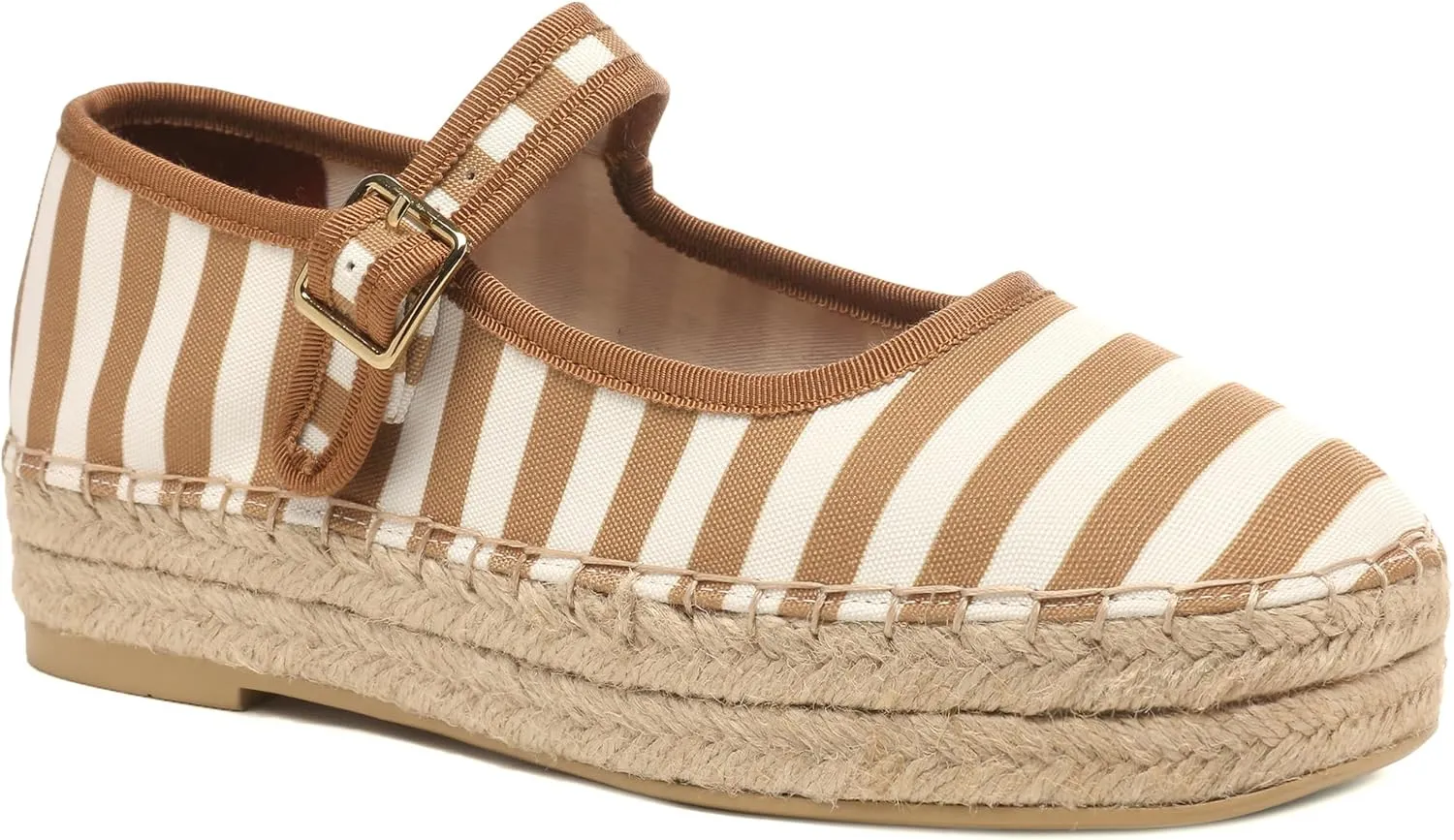 Women's Mary Jane Woven Espadrilles Ballet Flats for Women Outsole Canvas Summer Ballerina Flats.