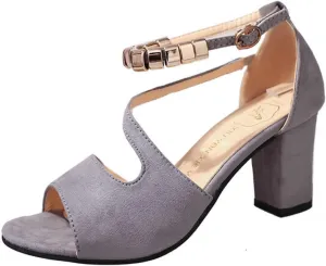 Women's Open Toe Ankle Strap Low Block Chunky Heels Sandals Fashion Fish Mouth Thick Heel Design Party Dress Wedding Pump Shoes Indoor Outdoor for Summer