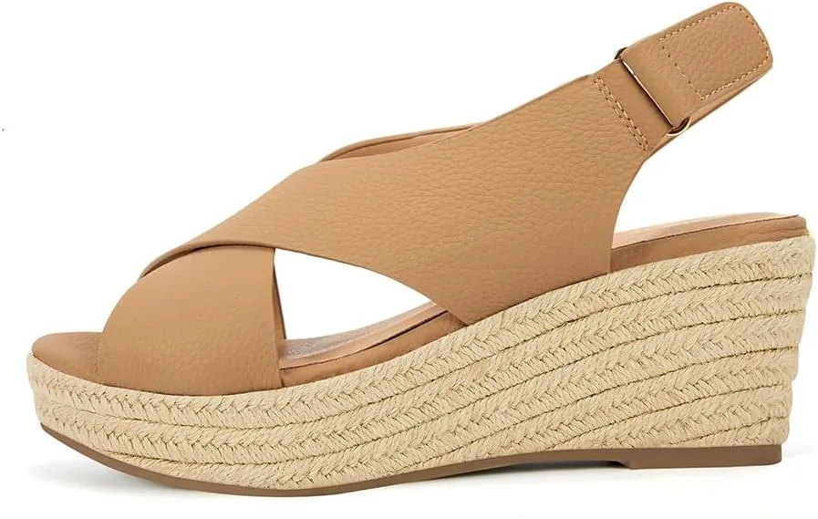 Women's Platform Espadilles Wedge Beach Sandals Summer Sandals Open Toe Ankle Strap Sandals