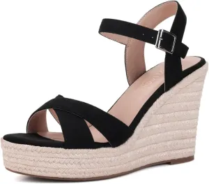 Women's Platform Sandals Wedge Ankle Strap Open Toe Sandals
