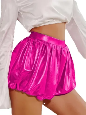 Women’s Side-Stripe Faux Leather Shorts Athletic-Inspired with Reflective Tape Sporty Chic
