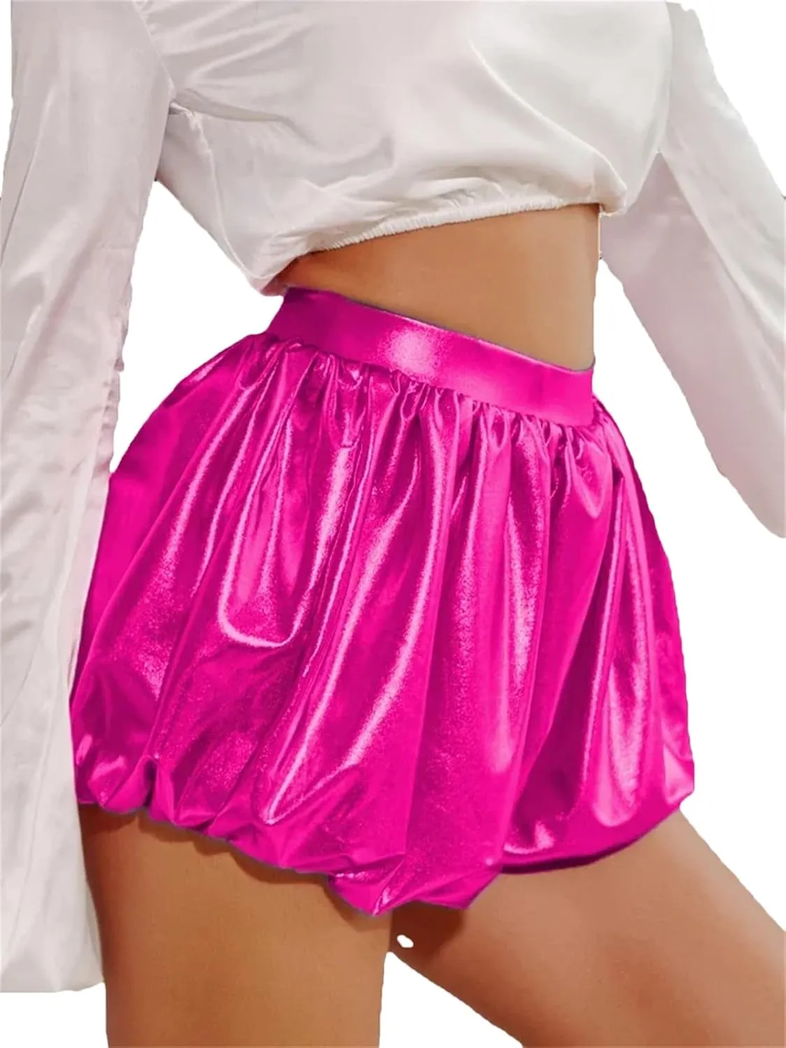 Women’s Side-Stripe Faux Leather Shorts Athletic-Inspired with Reflective Tape Sporty Chic