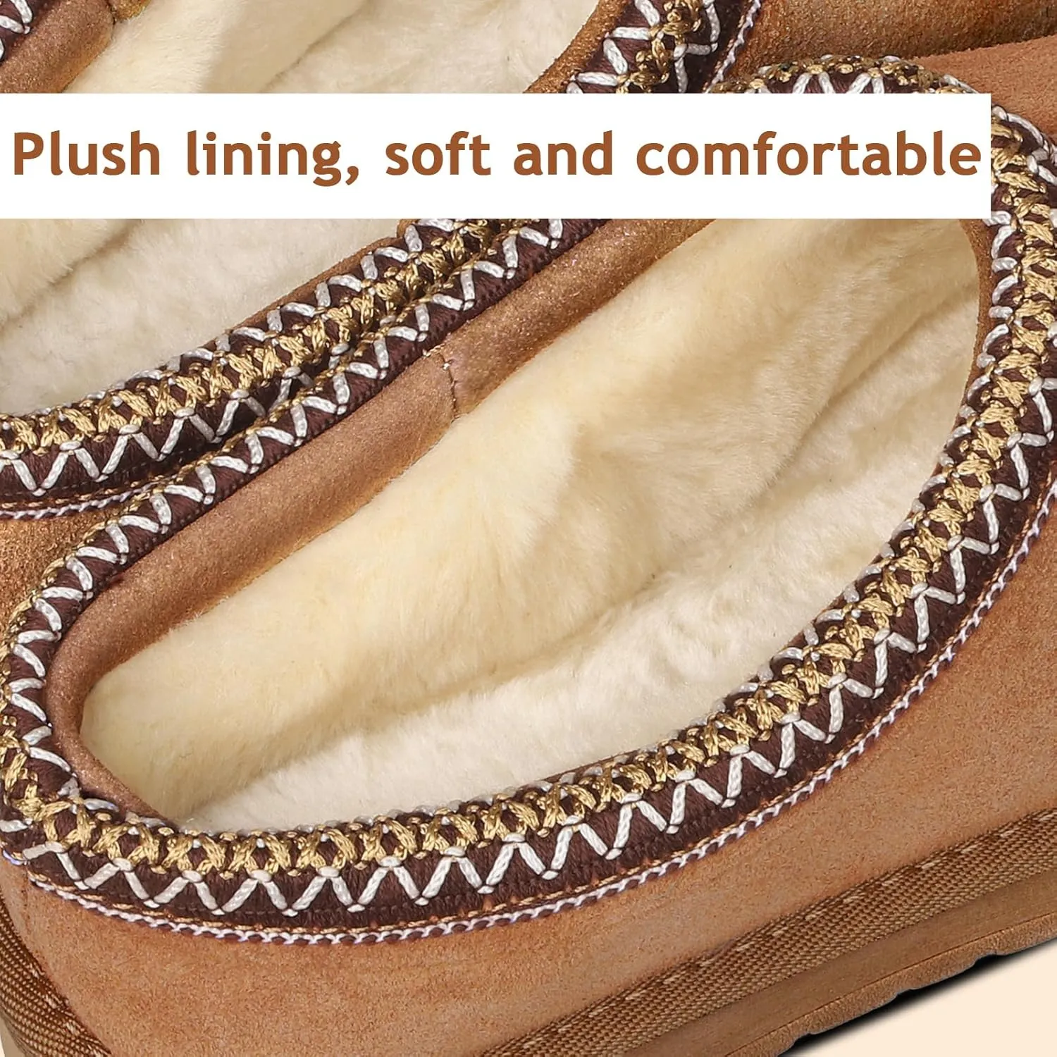 Women's Slippers Platform Mini Boots For Women Ankle Boots Suede Fleece-Lined Indoor and Outdoor Anti-Slip Slippers