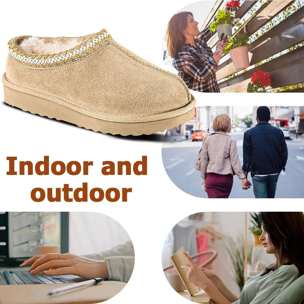 Women's Slippers Platform Mini Boots For Women Ankle Boots Suede Fleece-Lined Indoor and Outdoor Anti-Slip Slippers