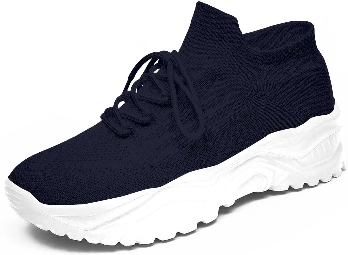 Women's Solid Color Fashion Four Season Lace Up Sneakers Solid Color Flying Woven Running Shoes Women's Water Shoes
