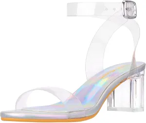Women's Strappy Chunky Block Low Heeled Sandals 2 Inch Open Toe Ankle Strap High Heel Dress Sandals Daily Work Party Shoes