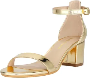 Women's Strappy Chunky Block Low Heeled Sandals 2 Inch Open Toe Ankle Strap High Heel Dress Sandals Daily Work Party Shoes