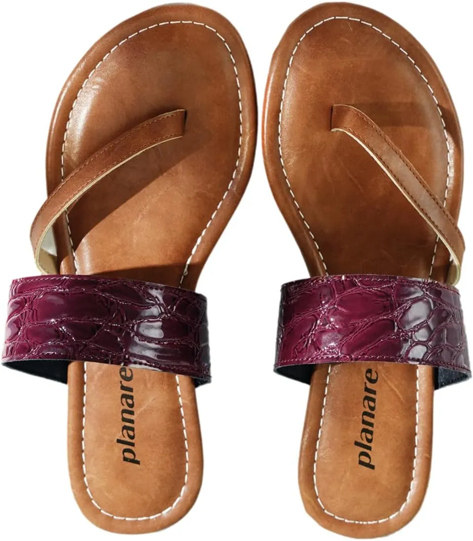Women's Summer Stylish Flat Sandals Clip Toe Charming Flip Flops with Brown Wide Strap Beach Shoes for Summer Vacation Outdoor Daily Wear