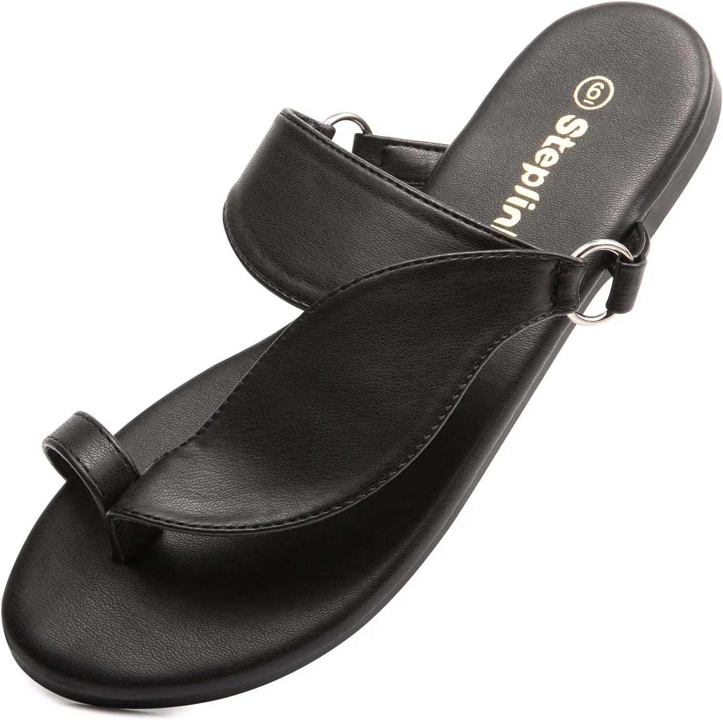 Women's Toe Loop Slide Sandals - Comfortable Slip-On Summer Flats, Lightweight and Stylish for Beach, Travel, and Daily Wear