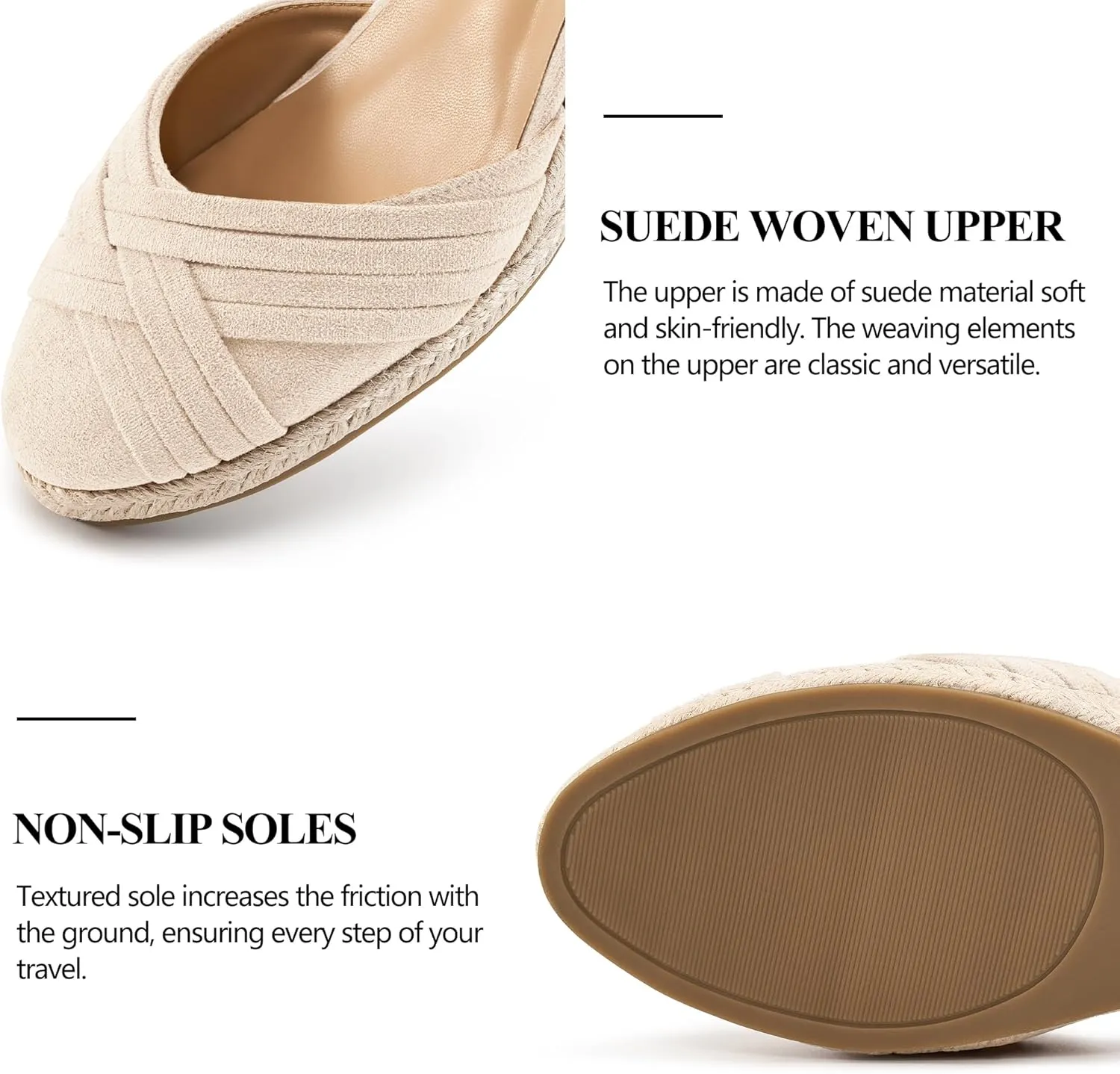 Womens Wedge Sandals Dressy: Ankle Strap Espadrille Wedges for Women - Casual Closed Toe Wedding Shoes
