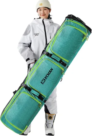 XCMAN Padded Snowboard Bag Expandable Snowboard Bag for Air Travel Adjustable Ski Bag Length 63-75In