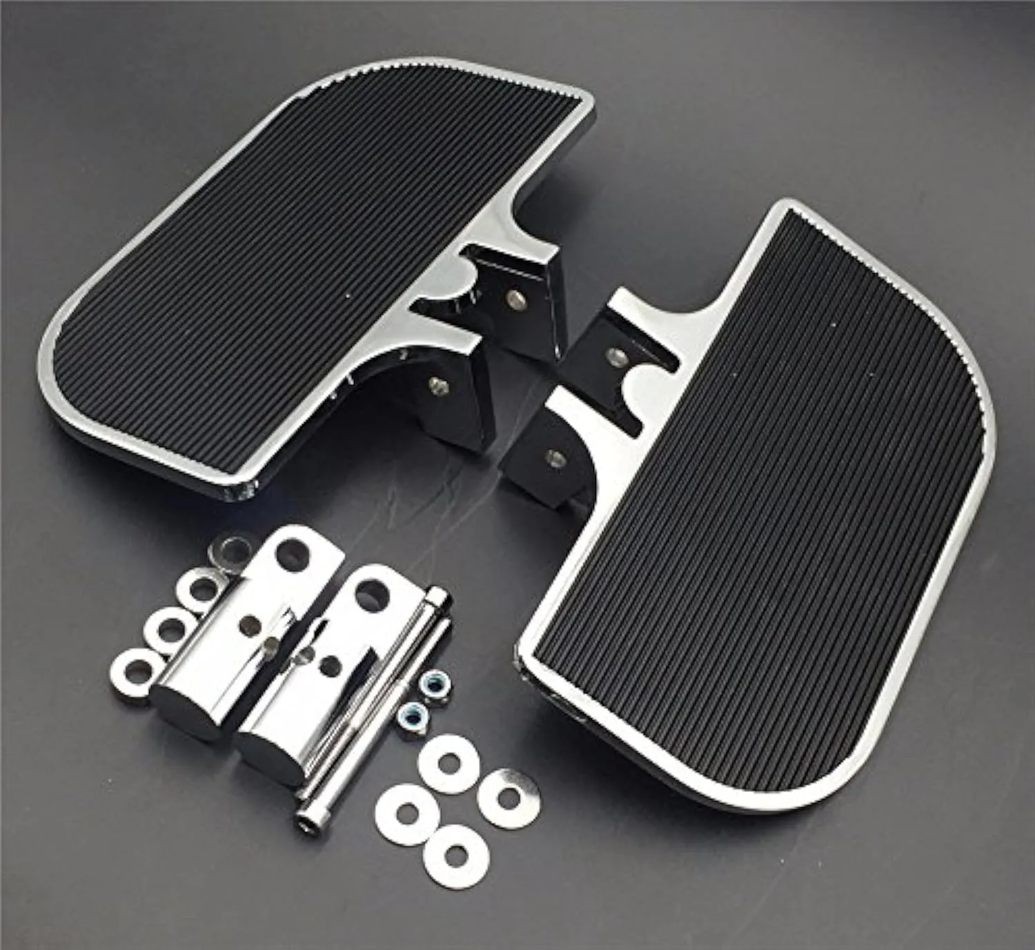XKH- Motorcycle Chrome Passenger Mini Floorboards Rear Footboards Foot Rest Pegs Mounts Compatible with Harley Davidson Electra Glide Heritage Softail Fat Boy [B01D0QTP1K]