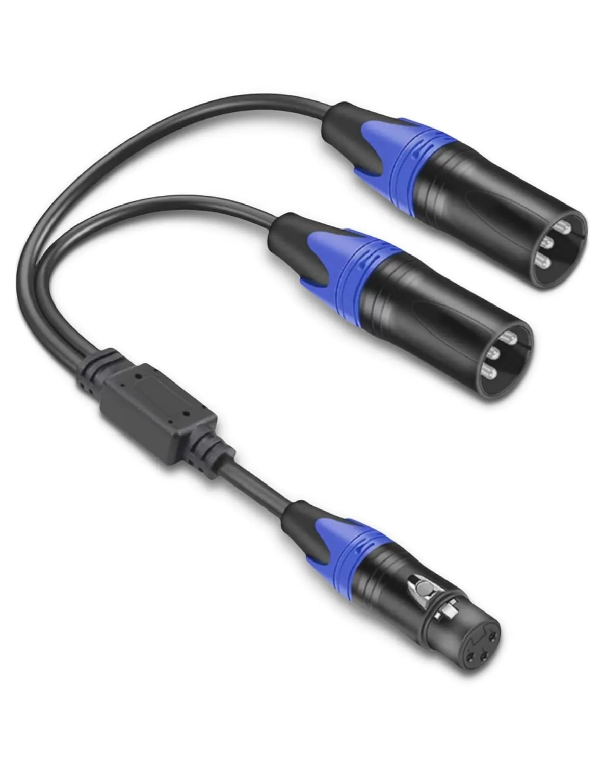 XLR Y Splitter Cable (1.6ft) - 1 Female to 2 Male Balanced Audio Adapter, Professional Grade XLR Splitter for Microphones, Mixers & Studio Equipment