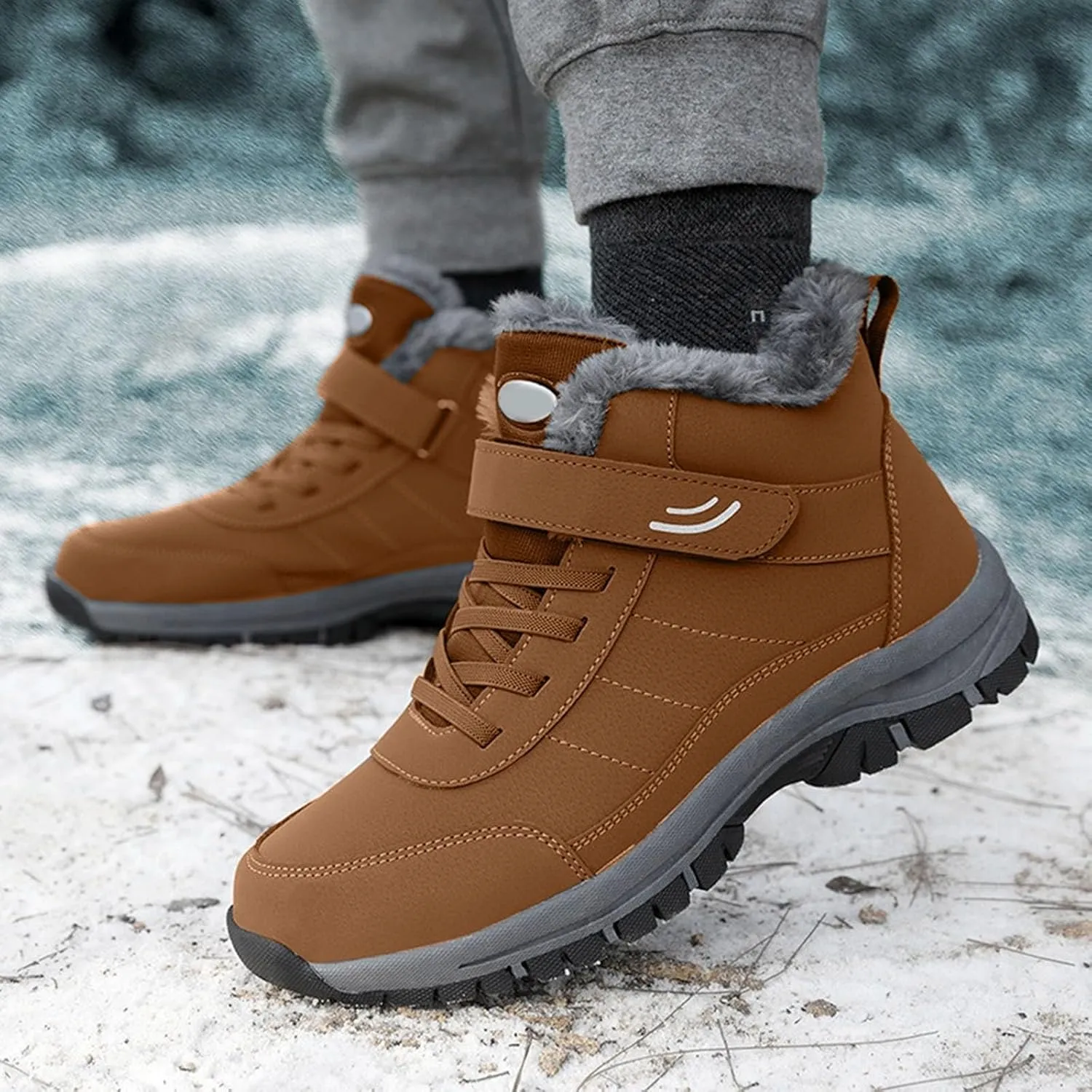 Yanzhenglip 2025 Winter Orthopedic Boots for Women Men,Warming Anti-Slip Sneakers,Cushioning Mountaineering Orthopedic Shoes