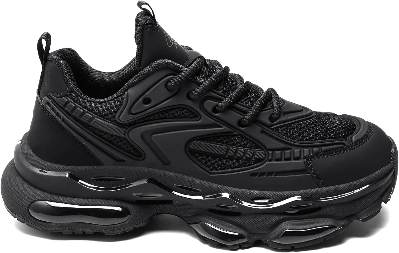 YCMM Casual Athletic Walking Shoes for Men Lace-Up Chunky Platform Dad Sneakers Breathable Mesh Comfortable Non-Slip Work Workout Shoes