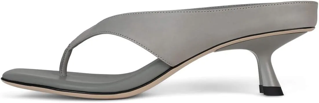 YDN Women's Casual Open Square Toe Flip Flops Low Kitten Heels Slip On Wide Thong Shoes for Party Daily Wear Size 4-16 US