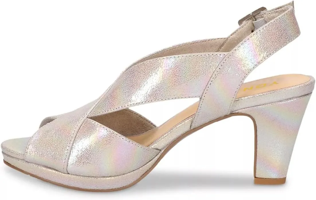 YDN Women's Peep Toe Cross Straps Buckle Sandals High Thick Heeled Slingback Pumps Summer Prom Daily Shoes Size 4-16 US