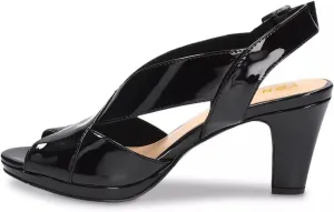 YDN Women's Peep Toe Cross Straps Buckle Sandals High Thick Heeled Slingback Pumps Summer Prom Daily Shoes Size 4-16 US