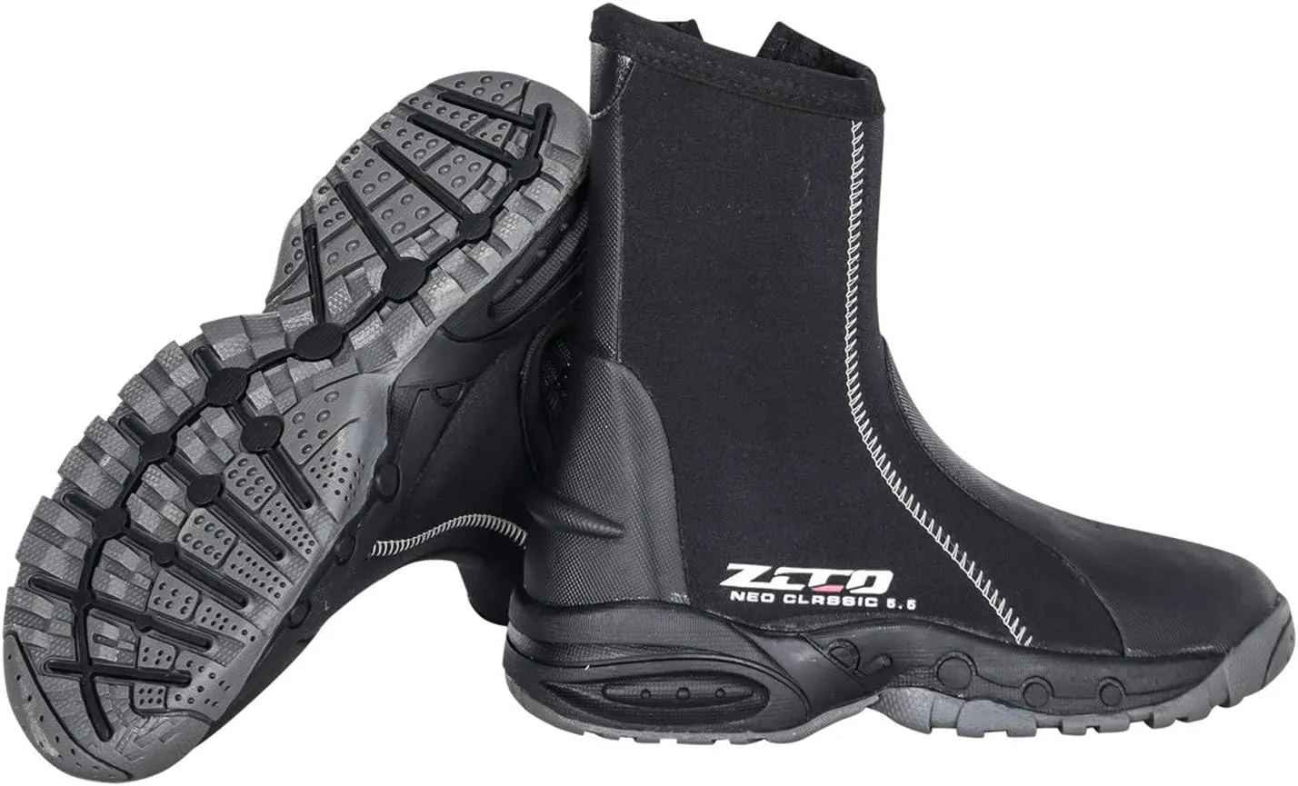 ZCCO 5mm Neoprene Diving Boots with Anti-Slip Rubber Sole, Scuba Snorkeling Boots, Ideal for Water Sports, Black